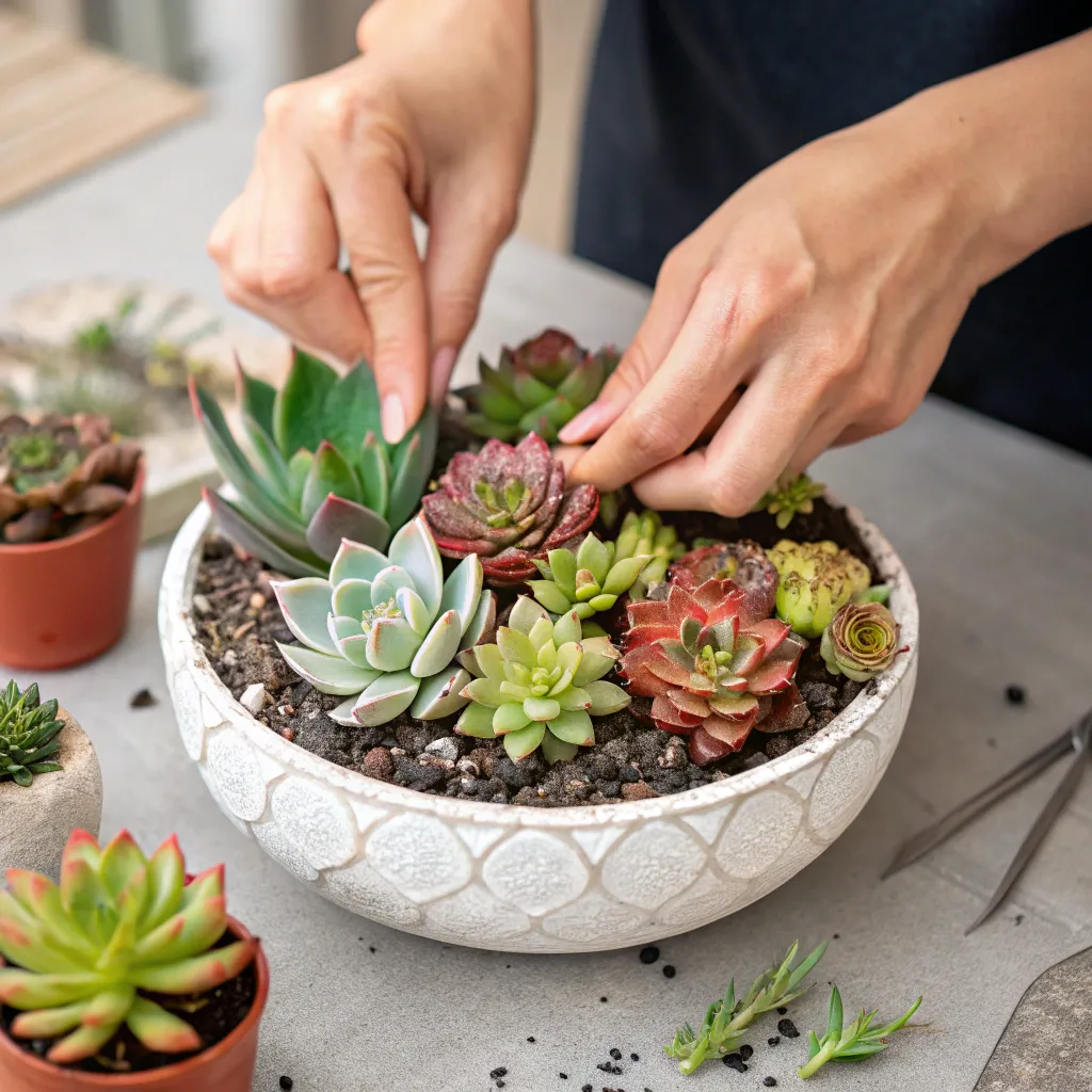 Hands-on workshop creating succulent designs